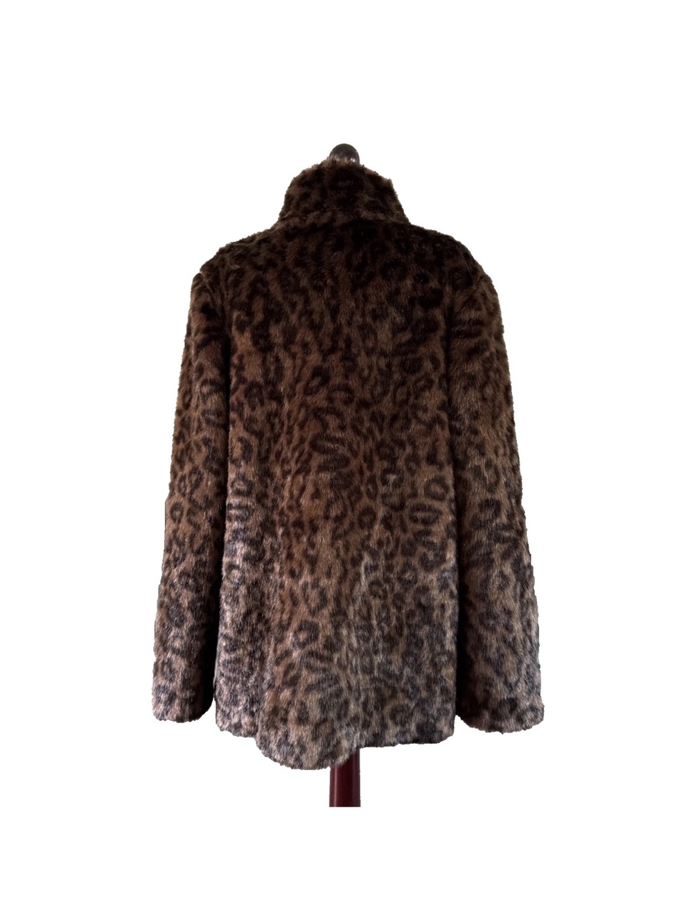 NWT Garnet Hill Velvet by Graham & Spencer Leopard Print Faux Fur Coat Size XL - Picture 5 of 12
